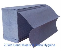 xpress interfold zig zag hand towels 1 ply blue