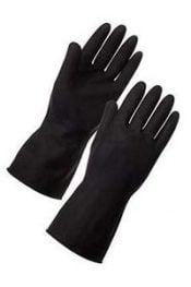 Heavy Duty Black Rubber Gloves