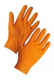 Orange gripper gloves
