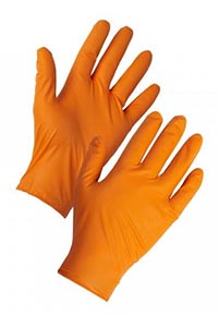 Orange gripper gloves