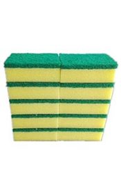 hand scourer green and yellow