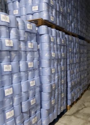 Pallets Blue Centrefeed Rolls Selco.ie