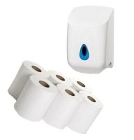 Centrefeed Wiper Rolls White Dispenser