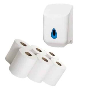 Centrefeed Wiper Rolls White Dispenser