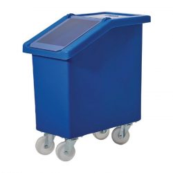 Mobile Food Ingredient Storage Bin 65Ltr Blue