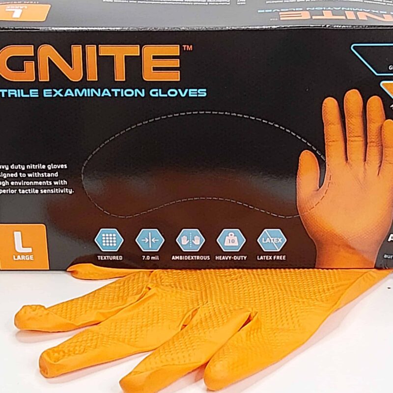orange Grip Nitrile Gloves Selco.ie
