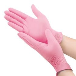 Pink nitrile gloves size S from Selco Hygiene