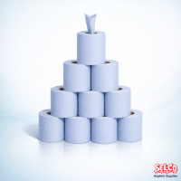 A half pallet of 35 cases of blue 2 ply centrefeed wiper rolls for wholesale cleaning Ireland