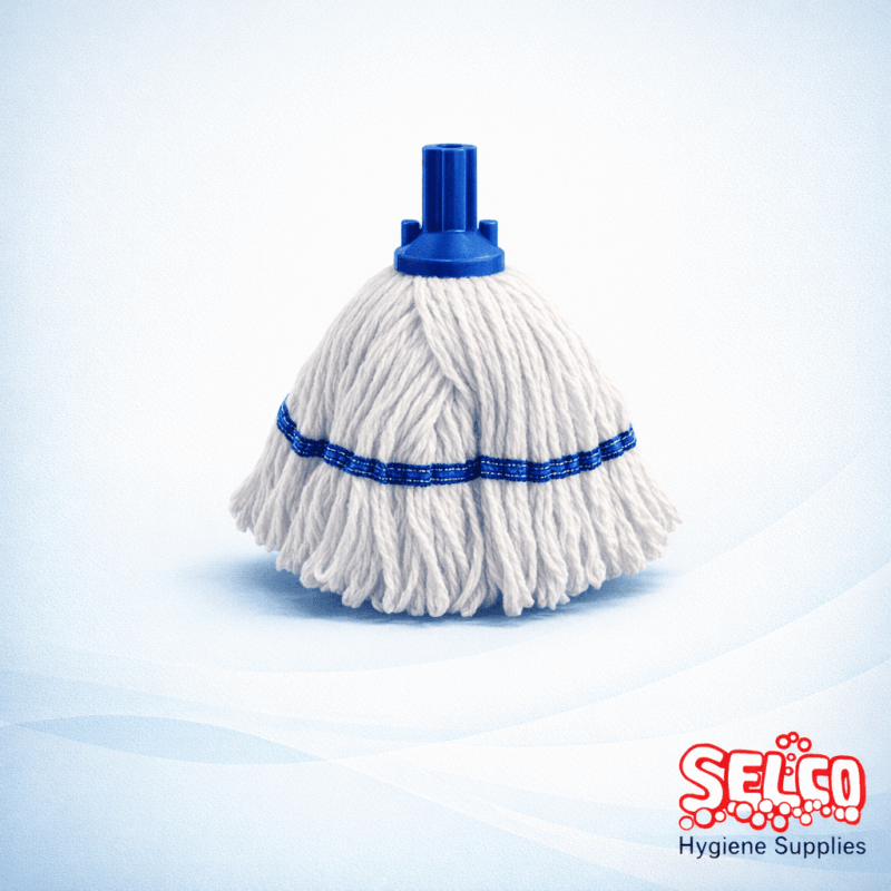 Blue hygiene socket mop head 200g stayflat price Ireland looped end yarn