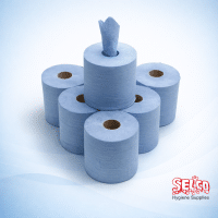 Blue roll 60 roll bulk deal 10 cases of 6 rolls 2-ply embossed catering wipes