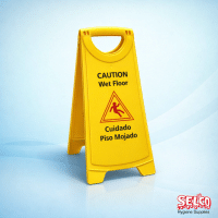 Caution wet floor safety sign 2 pack high visibility yellow A-frame Ireland