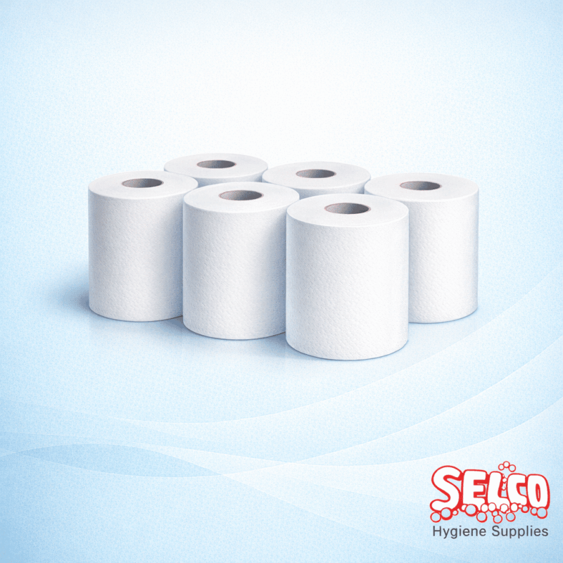 Centrefeed wiper dispenser refill white roll price Ireland 140m 2-ply