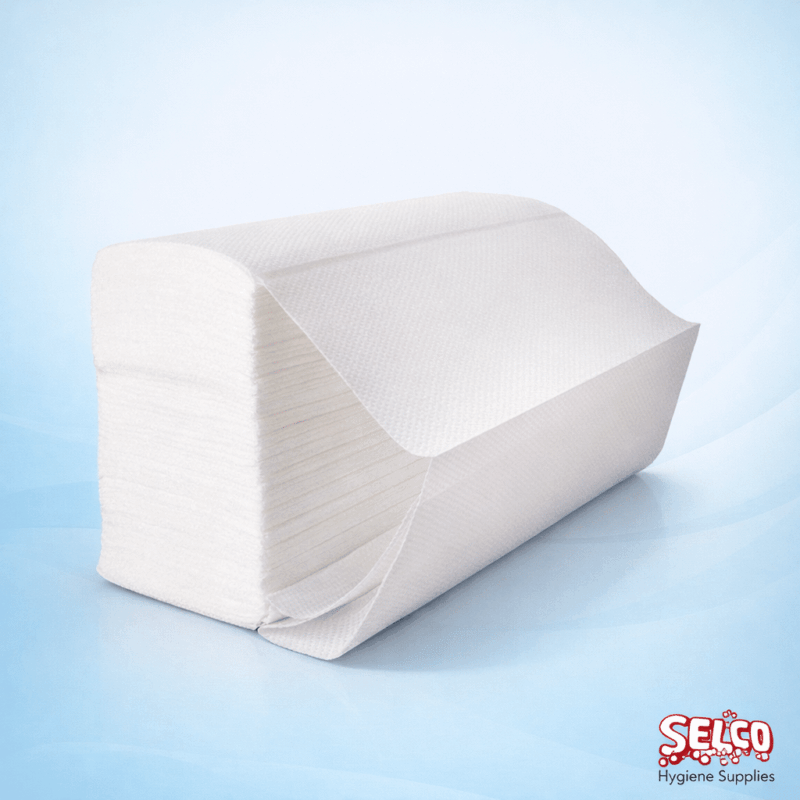 2400 pack of extra soft premium white 2 ply multifold hand towels for luxury washrooms Ireland