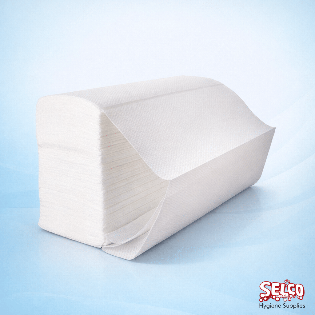 2400 pack of extra soft premium white 2 ply multifold hand towels for luxury washrooms Ireland