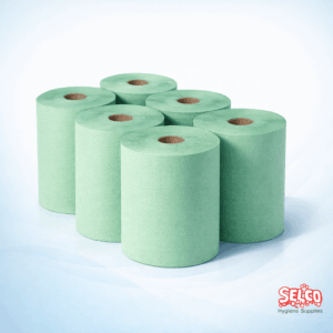 A pack of 6 Farmers Choice Agri Green Dairy Wiper Rolls weighing 1.3kg each