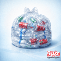 Heavy duty clear refuse waste sacks price Ireland 29 x 46 inch transparent bin bags