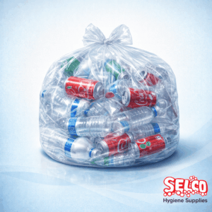 Heavy duty clear refuse waste sacks price Ireland 29 x 46 inch transparent bin bags