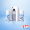 A Kleenmist air fragrance starter kit including a white Bobson AD100 dispenser and three aerosol refills Ireland