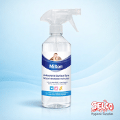 A bottle of Milton Professional Antibacterial Surface Spray with a fresh plant-based formula Ireland