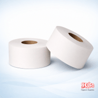 Mini jumbo toilet roll 12 pack 2-ply easy flush tissue Adapt Paper Ireland