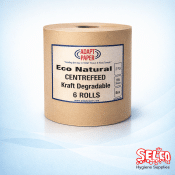 Natural brown centrefeed roll price Ireland recycled kraft 2 ply paper