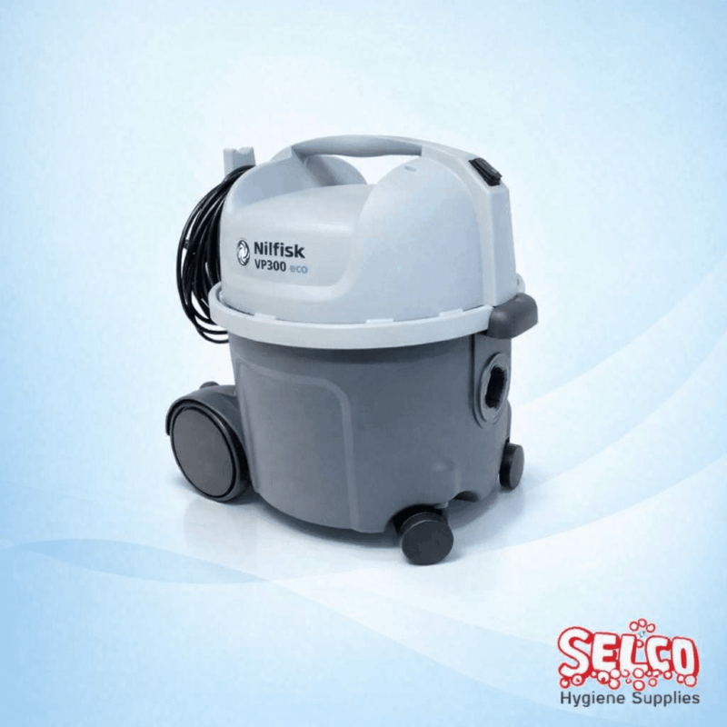 Nilfisk VP300 HEPA commercial vacuum cleaner with 10L capacity and 5 free bags