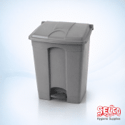 A large 45-litre grey step-on pedal waste bin for schools and commercial use Ireland