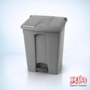 A large 45-litre grey step-on pedal waste bin for schools and commercial use Ireland