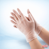 Two boxes of 100 clear vinyl disposable powder-free healthcare gloves Ireland