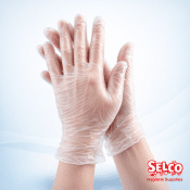 A box of clear vinyl healthcare gloves powder free bulk Ireland