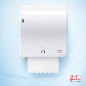 WEPA Pro AutoCut roll hand towel dispenser in a professional white finish