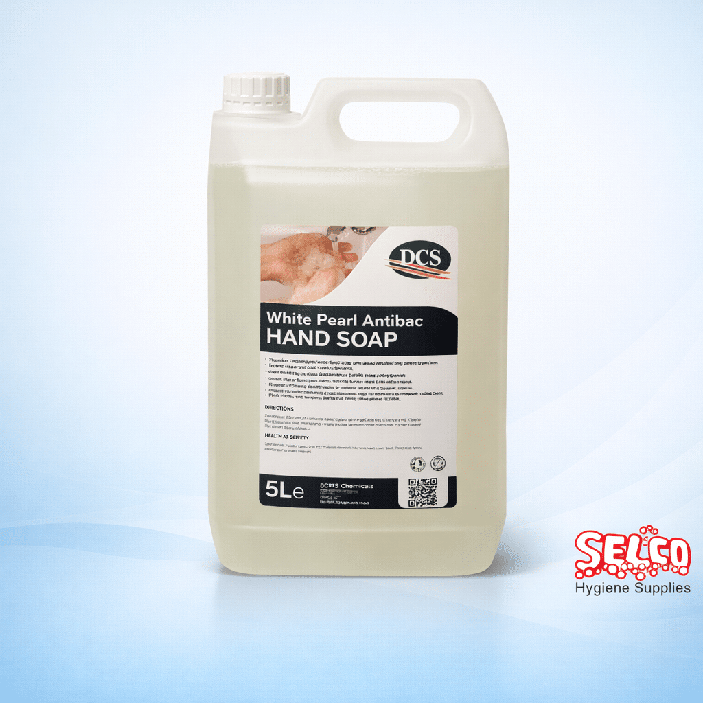 White Pearl luxury unscented antibacterial hand soap 5 litre bottle for food production