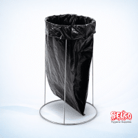 Industrial wire sack holder and bin bag frame for 26x44 refuse sacks.
