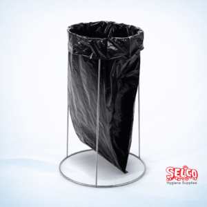 Industrial wire sack holder and bin bag frame for 26x44 refuse sacks.