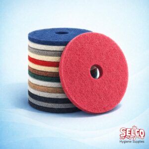 17 inch floor cleaning and polishing pads in various colours white red blue green black