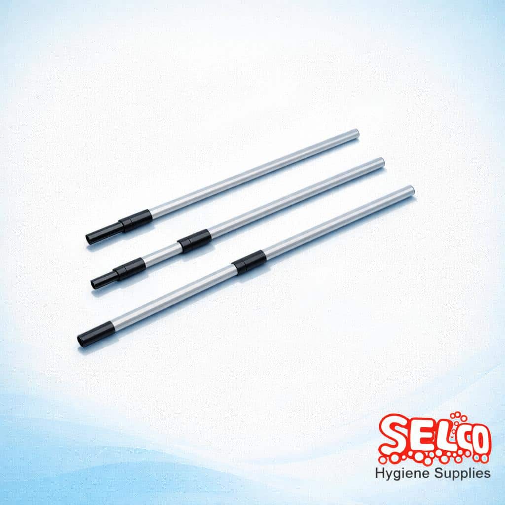 A professional 3 x 2 meter aluminum telescopic extension pole for high reach window cleaning
