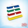 A blue Abbey professional hygiene sweeping brush complete with matching handle