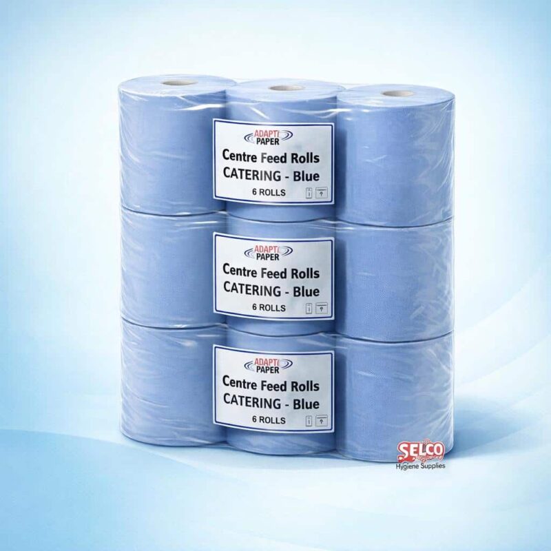 Blue roll 60 roll bulk deal 10 cases of 6 rolls 2-ply embossed catering wipes