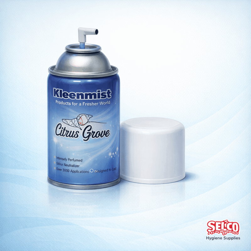 A 250ml Kleenmist automatic air freshener aerosol refill tin for commercial dispensers Ireland