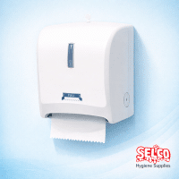 System Roll Hand Towel Dispenser - Auto Cut Towel - Easy Pull One Sheet from Selco Cleaning and Hygiene Products