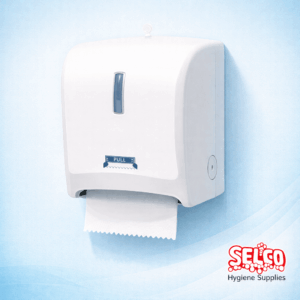System Roll Hand Towel Dispenser - Auto Cut Towel - Easy Pull One Sheet from Selco Cleaning and Hygiene Products