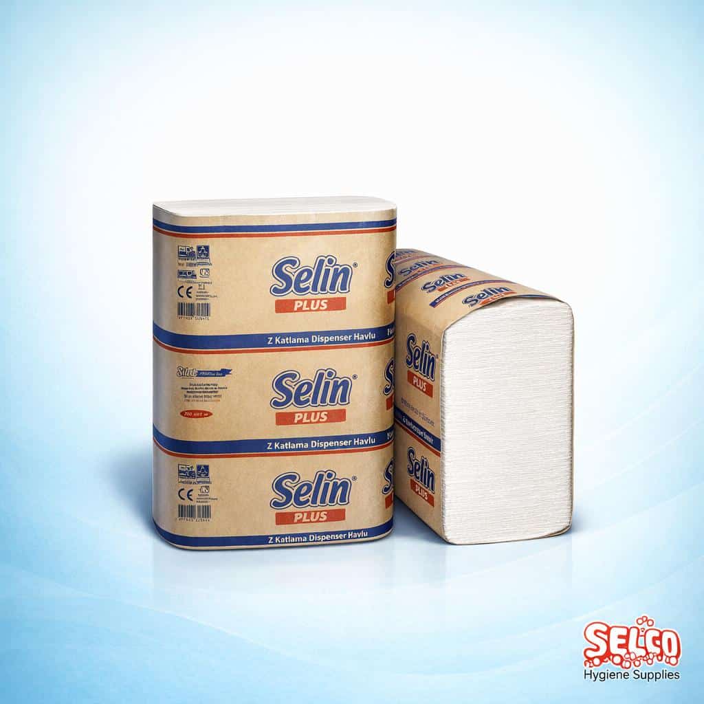 2400 pack of white 2 ply Z-fold interfold hand towels for universal dispensers Ireland