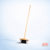12" Sweeping Brush Black White - Wooden sweeping brush - 30cm