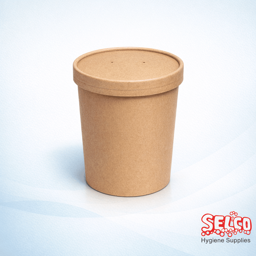 12oz Kraft Soup Cup and Lid Combo Pack - 375ml - 90mm - 75mm