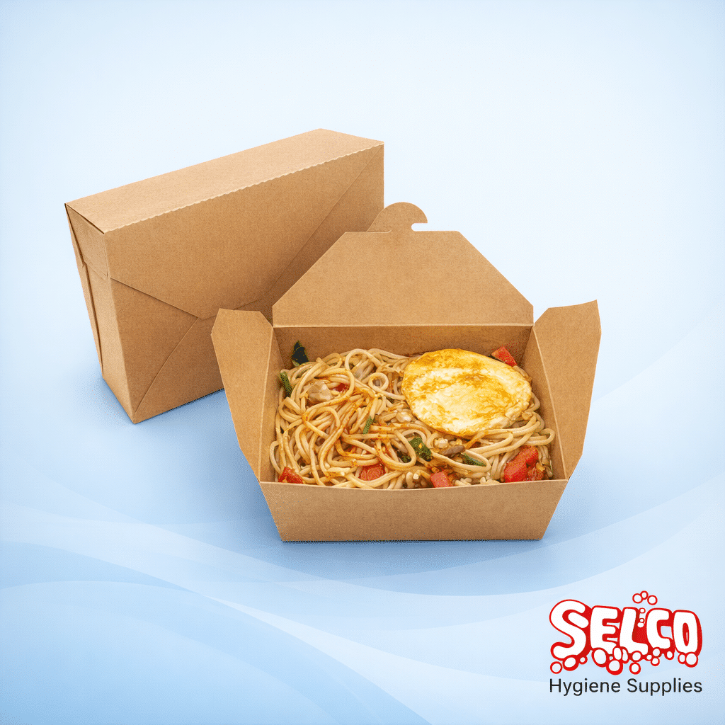 Leakproof kraft food box-Take away food container - 3 pack