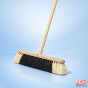 Alternative view of 12" Sweeping Brush Black White - Wooden sweeping brush - 30cm