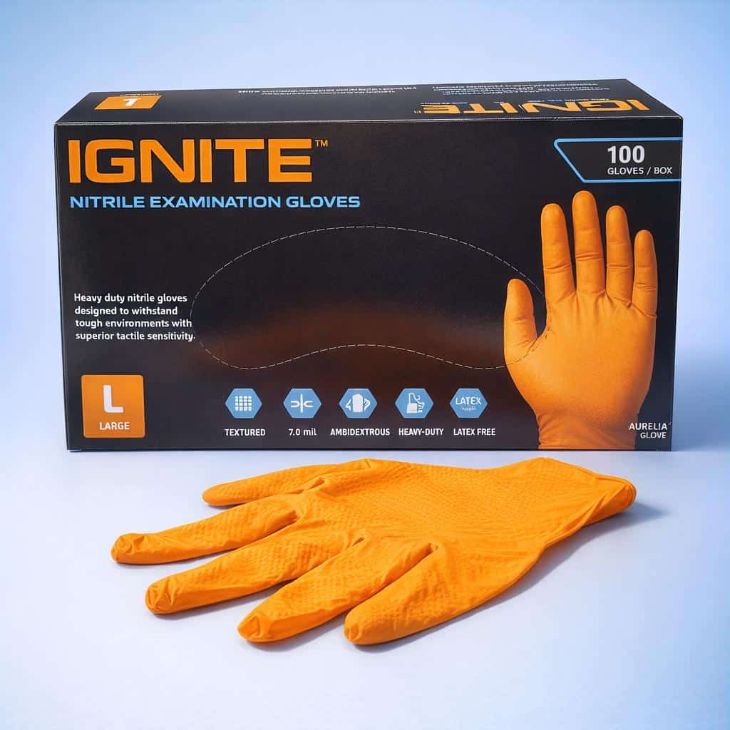 Orange Gripster Tiger Skins Grip Gloves Case -Best Deal - 10 Pack - Image 2