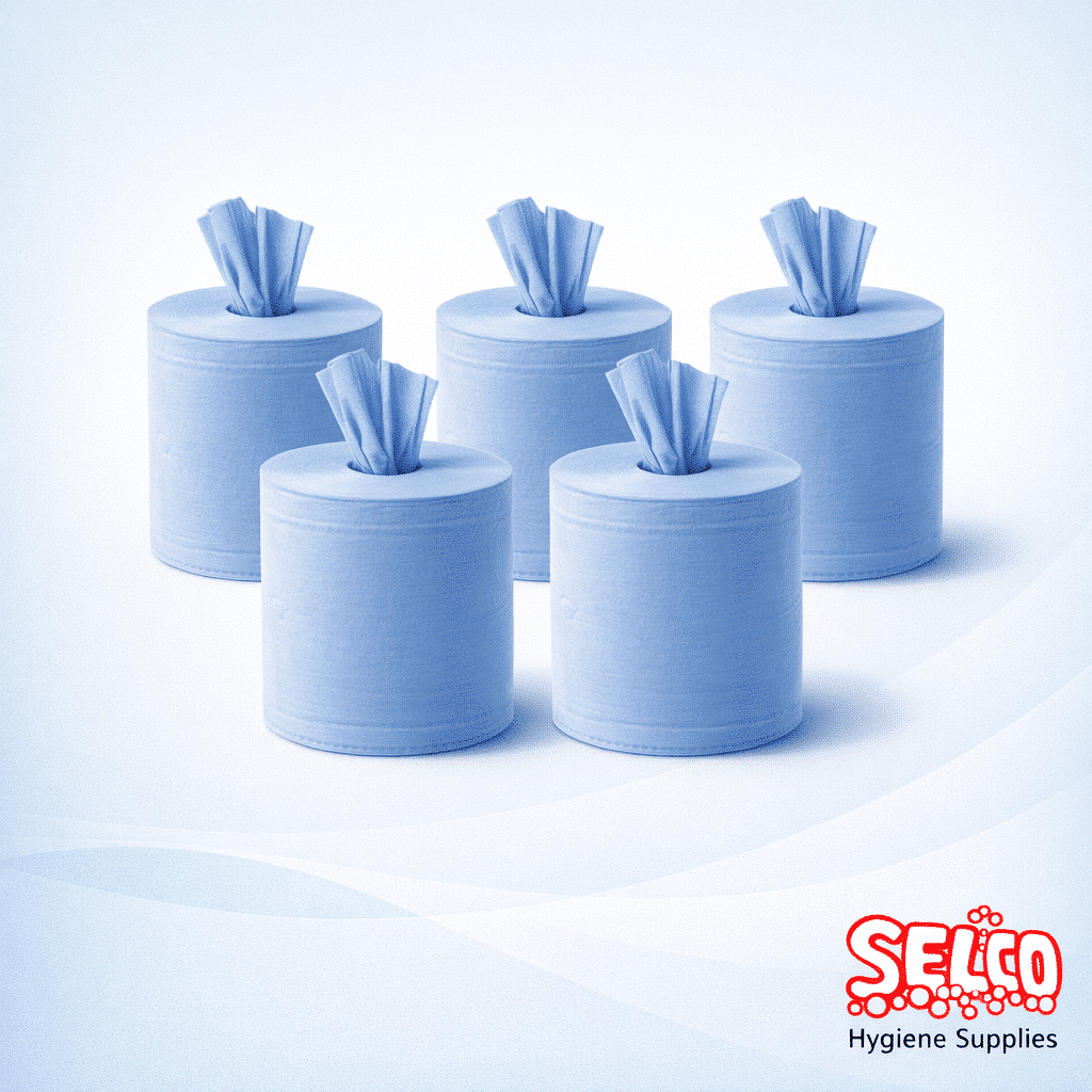 Blue Centrefeed Roll 2ply 6Pk - Strong Blue Roll - 6 Rolls