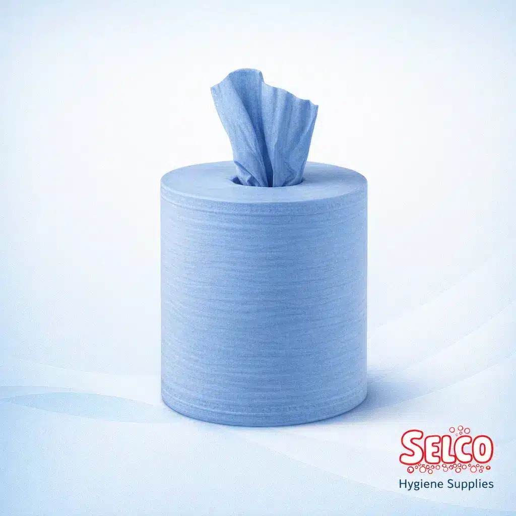 Eco Blue Centrefeed Wiper Roll - 2ply Embossed- Rolls Ireland