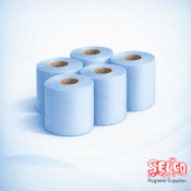 Blue Roll Wiping Paper 6 Pk 150mt Centre Pull - Centrefeed